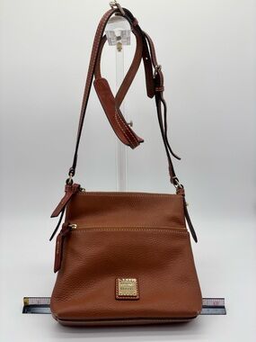 Dooney & Bourke Chestnut Pebble Leather Crossbody Bag with matching changepurse